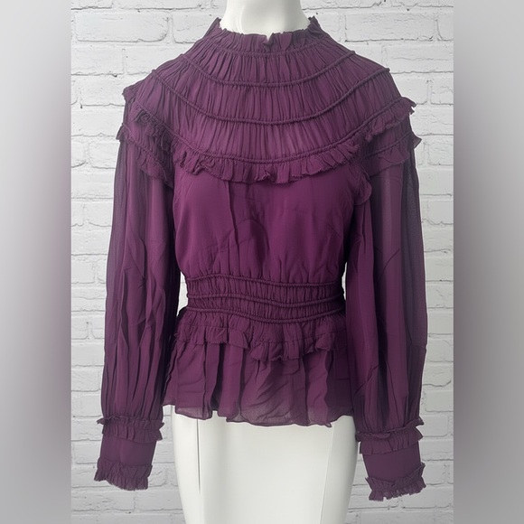 FARM RIO Burgundy Ruffled Blouse - Picture 4 of 16